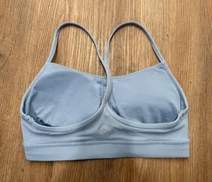Lululemon Flow Y Bra Nulu‎ Light Blue Yoga Sports Bra Size 8 LW2DHSS thumbnail 1