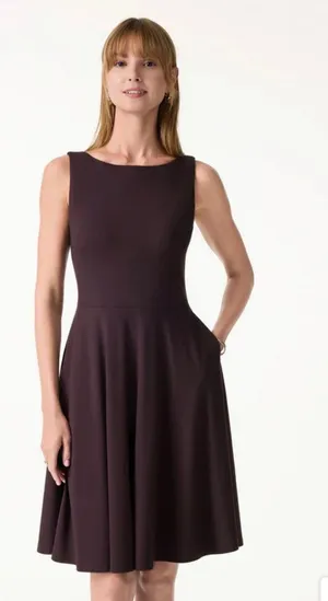Brand New OGL Women's Size XS Red Sleeveless Midi Dress With Pockets thumbnail 1