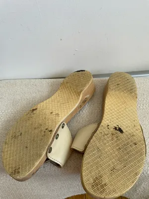 Vintage Dr Scholls Orig Clogs Women Size 6 Wooden Shoes Sandals Cream Austrian thumbnail 8