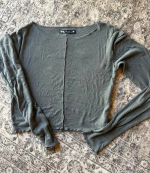 ZARA Crop Top green  thumbnail 1