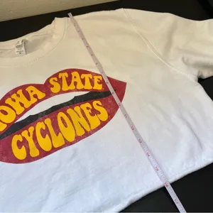 Just Hoods White Iowa State Lips Cropped Crewneck‎ Sweatshirt Medium thumbnail 11