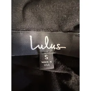 Lulus Black Wide Leg Jumpsuit Side Slits Spaghetti Strap Made USA Flowy Sz S thumbnail 7