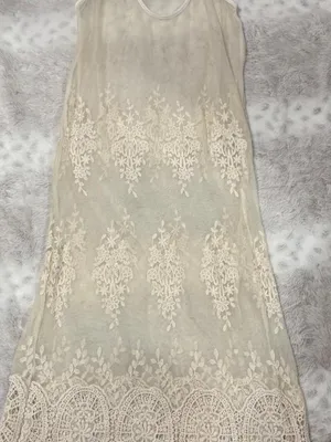 Free People Women's Cream and White Dress thumbnail 1