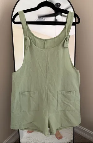 Amazon Light Green Sleeveless Romper Jumpsuit thumbnail 1