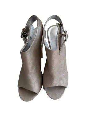 DOLCE VITA Silver Platform Slingback Heels Size 8.5 thumbnail 3