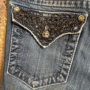 Miss Me Chain Pocket Low Rise Bootcut Western Rhinestone Jeans Size‎ 28 thumbnail 10
