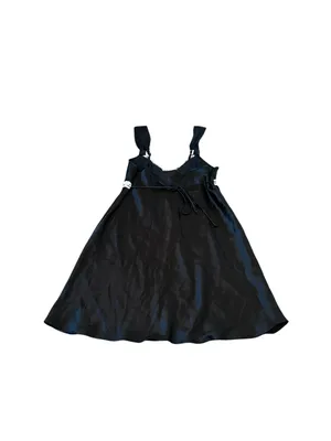 Black Satin Mini Slip Dress Tie Back Y2K Coquette Whimsygoth Indie Sleaze thumbnail 6