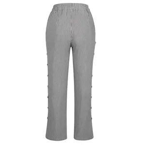 NWT ~ Women's Black Stripe Wide Leg Casual Loose Pockets Pants Trousers ~ LARGE thumbnail 4