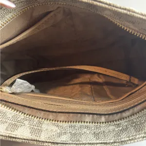 Michael Kors Monogram Crossbody Bag in Cream and Tan thumbnail 5