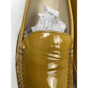 Stuart Weitzman Yellow Patent Leather Loafer Flats Braided Sole Women's 7 thumbnail 9
