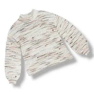 Loft Space Dyed Knobby Bobble Mock Neck‎ Sweater Cream Beige XSmall XS thumbnail 14