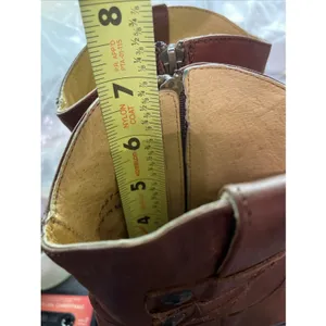 Justin Boots Cognac Leather Moto Western Ankle Boots Womens 7B MSL106 thumbnail 9