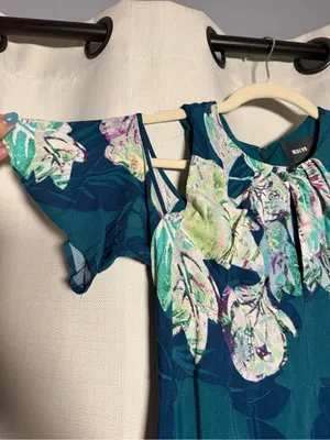Maeve by Anthropologie Floral Elia Dress in Turquoise Size 2 thumbnail 7