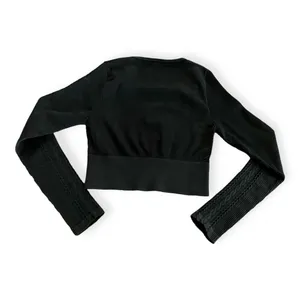 Aerie Offline by Womens Black Seamless Cable Square Neck T-Shirt thumbnail 4