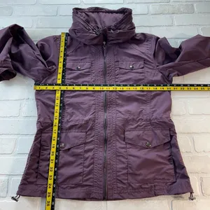Eddie Bauer Travex Utility Windbreaker‎ Jacket Womens Medium Purple Full Zip M thumbnail 12