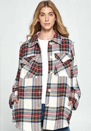 ELLISON PLAID OVERSIZE SHACKET thumbnail 1