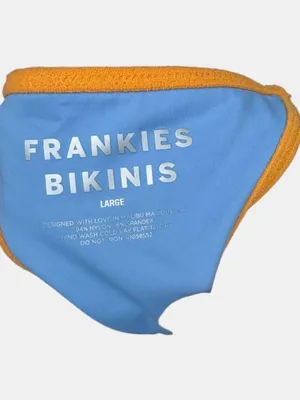 Frankies Bikinis Harmony Thong Bikini Bottom - Bluebird - Blue & Orange - Large thumbnail 7