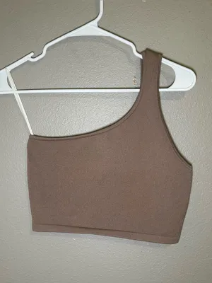 Aritzia Babaton Neutral Sculpt Knit One Shoulder Tank Top Women’s Size Medium thumbnail 2