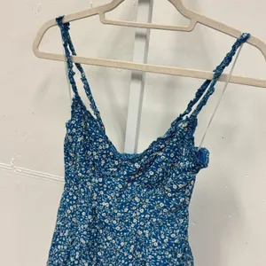 Princess Polly Blue Floral Cutout Back Tie Romper Braided Straps Cottagecore thumbnail 5