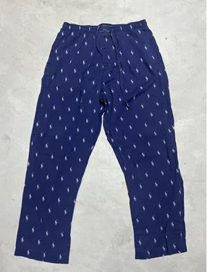 Polo Ralph Lauren AOP Pony Pants Men's SZ Large Blue Pajama Sleep Lounge Pants thumbnail 1