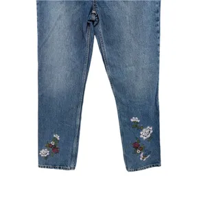 Reformation Cynthia High Rise Straight Jeans Fauna Floral Embroidered Size 28 thumbnail 6