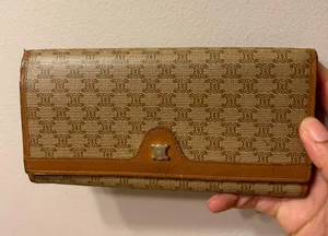 Celine long wallet macadam beige PVC x leather thumbnail 1