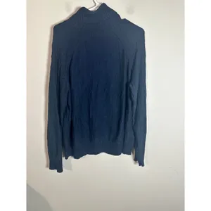 Banana Republic Navy Blue Pointelle Diamond Knit Turtleneck‎ Sweater XL Womens thumbnail 6