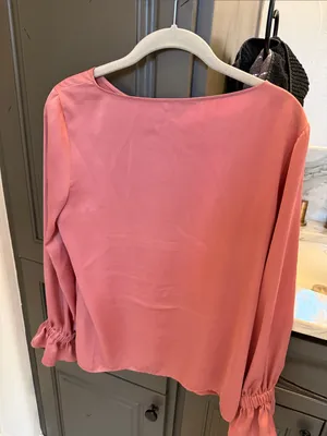 Banana Republic Rose-Pink Long Sleeve Boatneck Blouse thumbnail 2