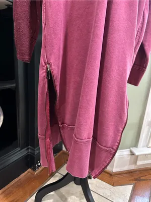 Oli & Hali Washed Pink Hooded Sweatshirt Tunic Dress – Size Large thumbnail 4