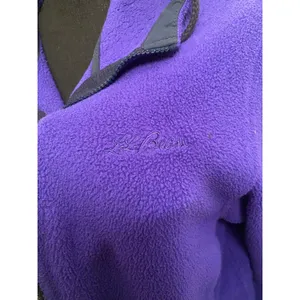 Vintage 90s L.L. Bean Purple Fleece Hooded Parka Jacket Cinch Waist Gorpcore thumbnail 4