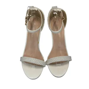 Crystal Queen Pearl Bridal‎ Heels EU 42 US 11 White Ankle Strap Wedding Sandals thumbnail 9