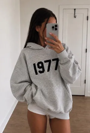 Fear of God Essentials 1977 Light Gray Hoodie thumbnail 1
