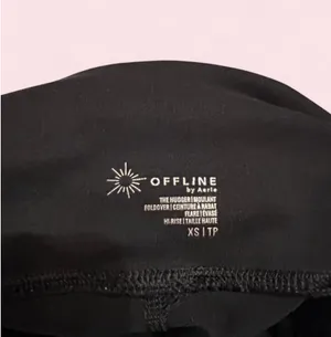 Black Foldover OFFLINE by Aerie Flare Leggings thumbnail 4