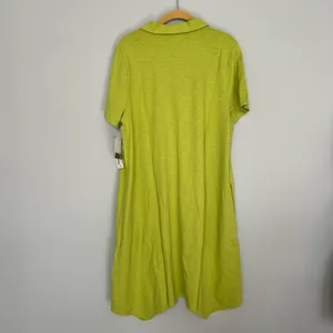 NEW NWT Soft Surroundings Lime Green Midi Dress thumbnail 3