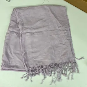 Vintage adult light‎ purple thin knit wrap around scarf fashion basic tassel thumbnail 1