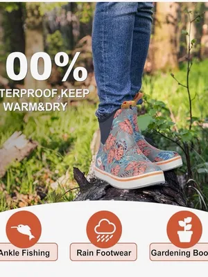 Showave Women's Deck Boots Waterproof Ankle Rain Footwear Non-Slip Size 6 thumbnail 2