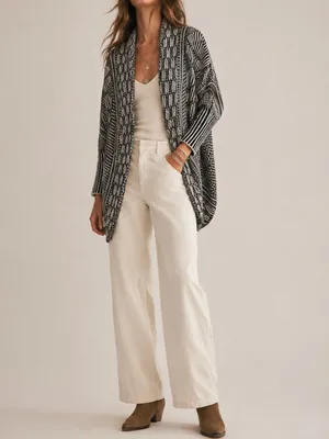 Size small 3/4 sleeve black patterned cardigan thumbnail 2