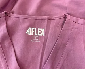 4Flex Women's Scrubs Small Top Lavender Purple V-Neck Short Sleeve thumbnail 2
