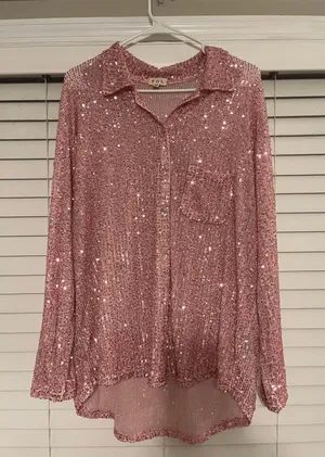 Impressions Sequin Sleeve Shirt thumbnail 3