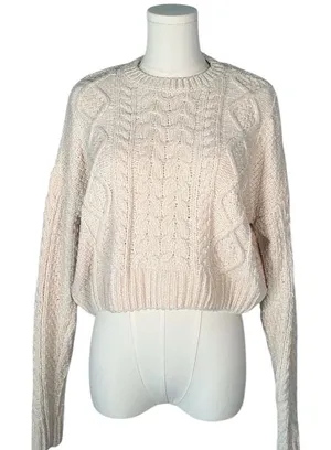 La Hearts‎ Cream Cable Knit Sweater thumbnail 1