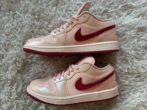 Nike Air Jordan 1 Low sneakers in light orange and pink. Worn once. Sz women 9 thumbnail 4