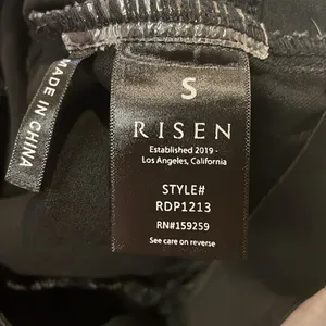 RISEN- Flare High Waist Black Pull On Distressed Vintage Look Raw Hem Jeans- S thumbnail 9