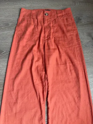 Anthropologie Maeve The Ettie High-Rise Crop Wide-Leg Pants: Linen Edition 28 thumbnail 5