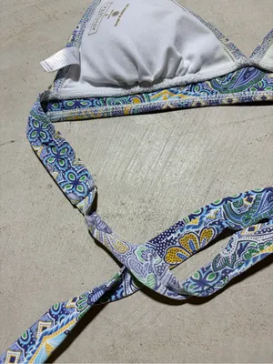 Athleta Blue Patterned Triangle Bikini Top small thumbnail 8