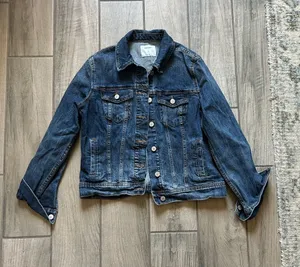 Old Navy Dark Blue Denim Jean Jacket thumbnail 1