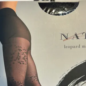 Natori Leopard Mix Sheer Tights Medium Black Luxury Fashion Legwear‎ Set of 2 thumbnail 4