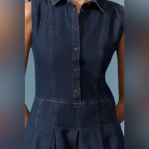 Reformation Blue Denim Mini Dress thumbnail 2