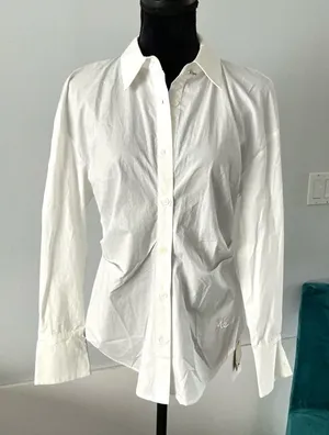 Stylish flattering blouse💖 White Size M thumbnail 1