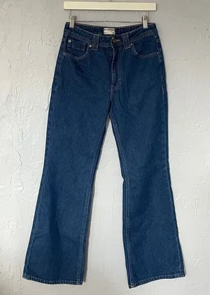 Free People We the Free Blue Flare Women's Jeans Minimalist Boho Work Waist 27” thumbnail 1