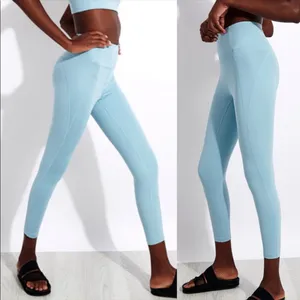 Girlfriend Collective High Rise Compressive Leggings: Sky Light Blue thumbnail 4